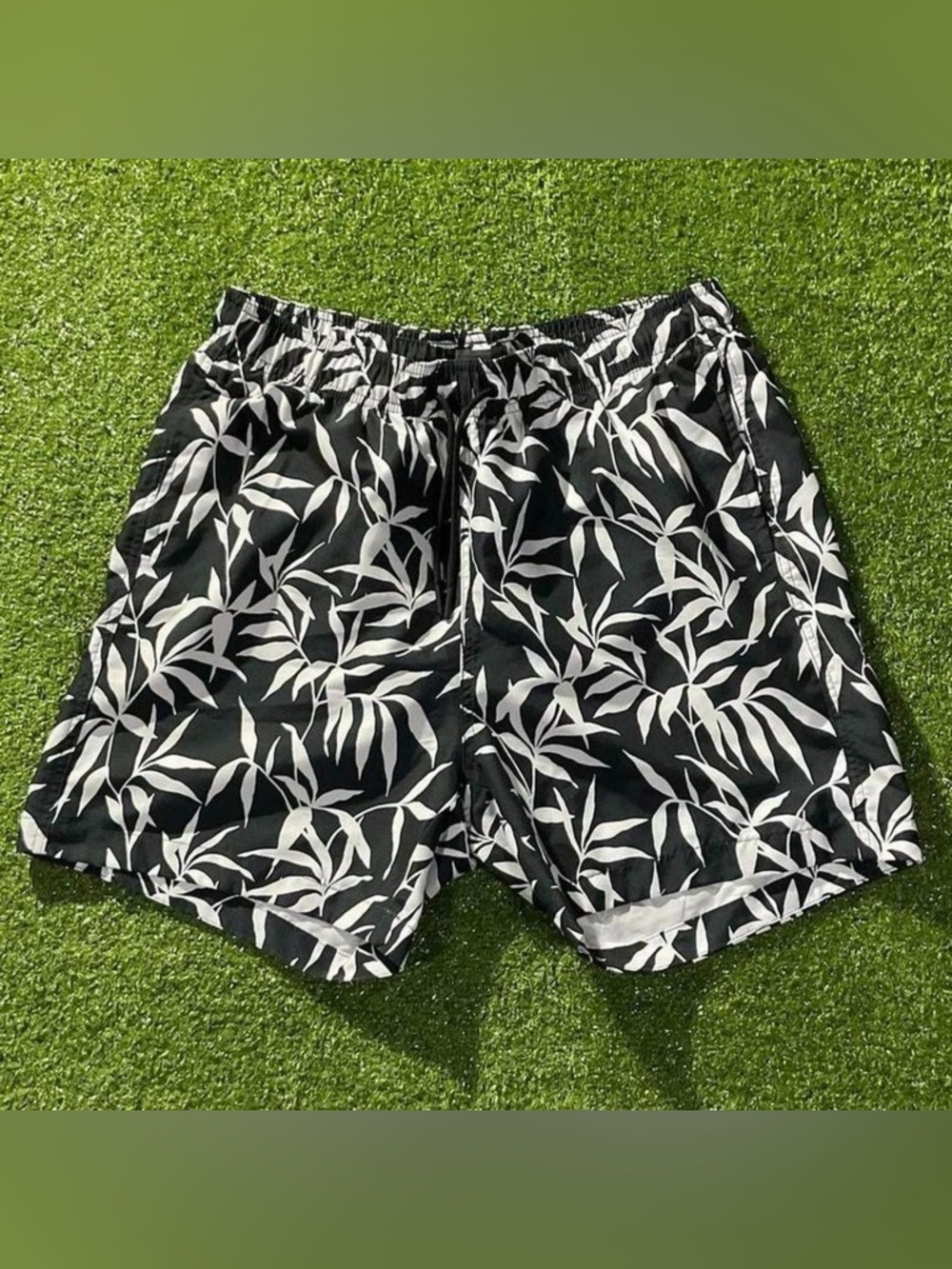 H&M Floral Print Black Swimming Trunks